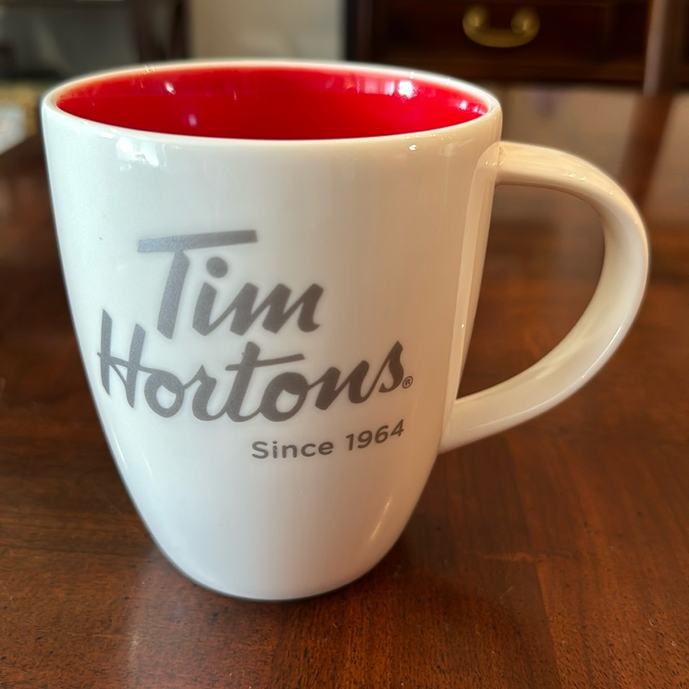 Tim Hortons Collectible Mug 2014 Coffee Tea Mug Red Interior